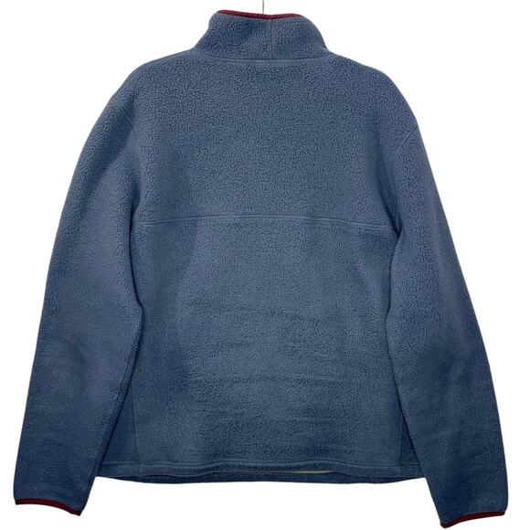 LL Bean Mens Size L Katahdin Sherpa Fleece Pullover Gunmetal Gray 1/4 Zip Pocket - Picture 2 of 13